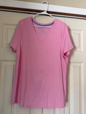 Icing Pink V-Neck Short Sleeve Tee